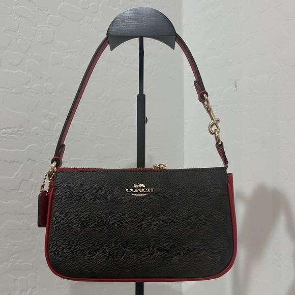 Coach Black and Red Wristlet Clutch - Picture 1 of 8
